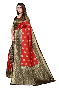 Beautiful Banarasi Silk Woven Design Saree with Blouse Piece For Women-thumb3