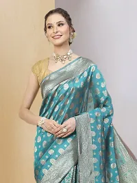 Stylish Art Silk Jacquard Saree with Blouse piece For Women-thumb3