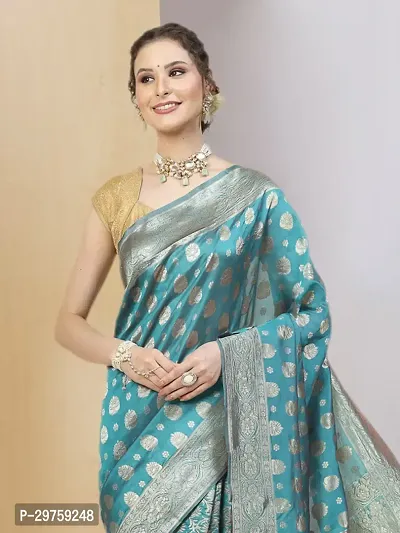 Stylish Art Silk Jacquard Saree with Blouse piece For Women-thumb4