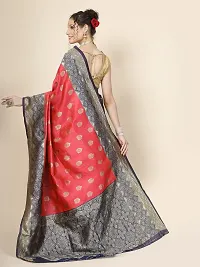 Stylish Art Silk Jacquard Saree with Blouse piece For Women-thumb2