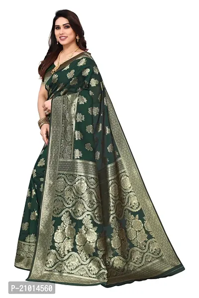 Women Art Silk Woven Design Saree with Blouse piece-thumb3