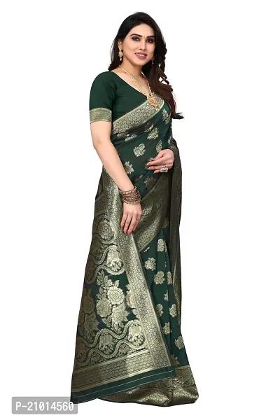 Women Art Silk Woven Design Saree with Blouse piece-thumb4