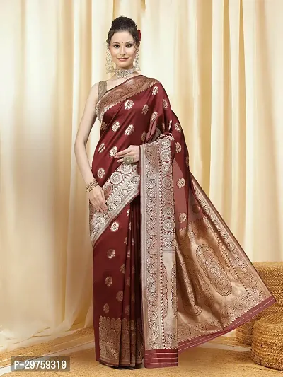 Stylish Art Silk Jacquard Saree with Blouse piece For Women