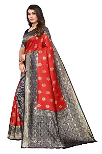 Beautiful Banarasi Silk Woven Design Saree with Blouse Piece For Women-thumb2