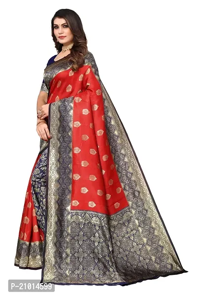 Beautiful Banarasi Silk Woven Design Saree with Blouse Piece For Women-thumb3