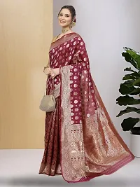 Stylish Art Silk Jacquard Saree with Blouse piece For Women-thumb1