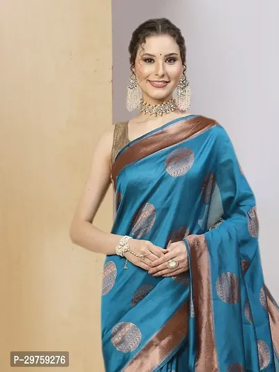 Stylish Art Silk Jacquard Saree with Blouse piece For Women-thumb4