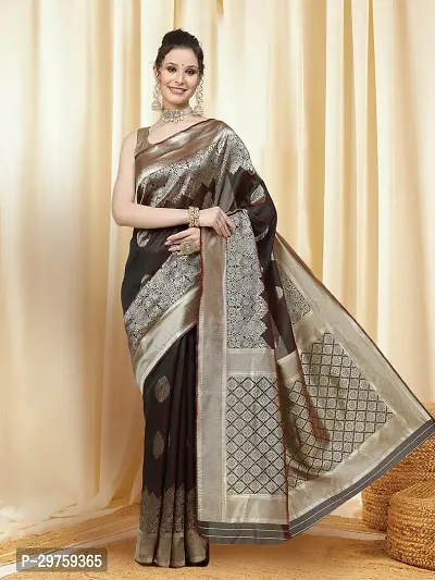 Stylish Art Silk Jacquard Saree with Blouse piece For Women-thumb0