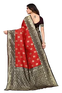 Beautiful Banarasi Silk Woven Design Saree with Blouse Piece For Women-thumb1