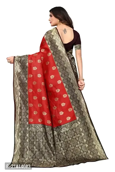 Beautiful Banarasi Silk Woven Design Saree with Blouse Piece For Women-thumb2