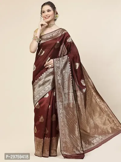 Stylish Art Silk Jacquard Saree with Blouse piece For Women-thumb0