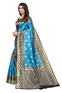 Beautiful Banarasi Silk Woven Design Saree with Blouse Piece For Women-thumb1