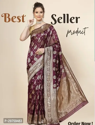 Stylish Art Silk Jacquard Saree with Blouse piece For Women