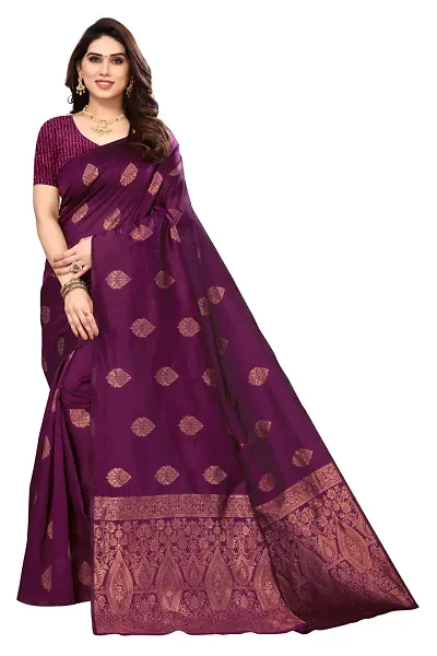 Jacquard Banarasi Silk Sarees with Blouse Piece