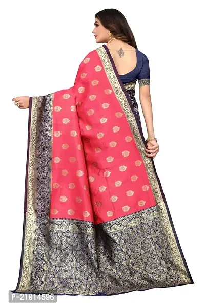 Beautiful Banarasi Silk Woven Design Saree with Blouse Piece For Women-thumb2