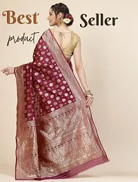 Stylish Art Silk Jacquard Saree with Blouse piece For Women-thumb1