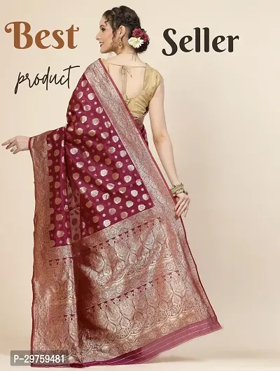 Stylish Art Silk Jacquard Saree with Blouse piece For Women-thumb2