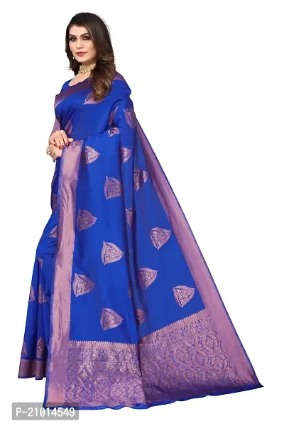 Women Art Silk Woven Design Saree with Blouse piece-thumb3