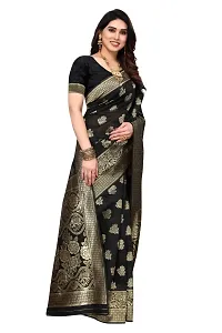 Women Art Silk Woven Design Saree with Blouse piece-thumb3