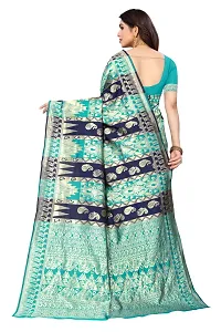 Women Art Silk Woven Design Saree with Blouse piece-thumb1