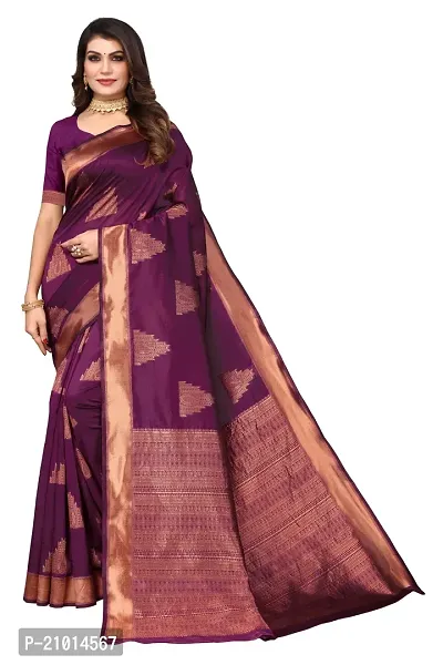 Women Banarasi Jacquard Saree with Blouse piece-thumb0