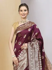 Stylish Art Silk Jacquard Saree with Blouse piece For Women-thumb3