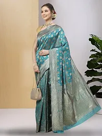 Stylish Art Silk Jacquard Saree with Blouse piece For Women-thumb1