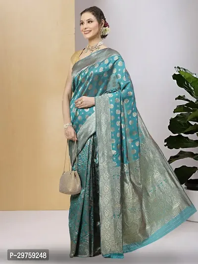 Stylish Art Silk Jacquard Saree with Blouse piece For Women-thumb2