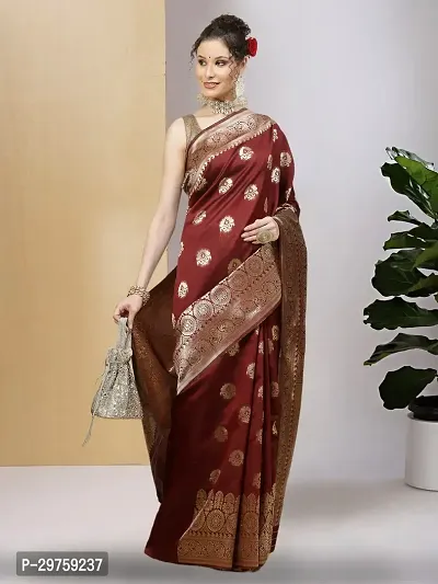 Stylish Art Silk Jacquard Saree with Blouse piece For Women-thumb2