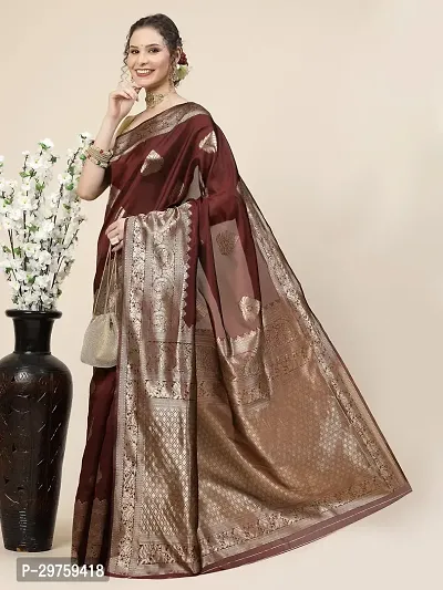 Stylish Art Silk Jacquard Saree with Blouse piece For Women-thumb2