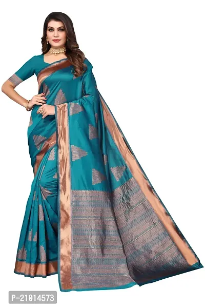 Women Banarasi Jacquard Saree with Blouse piece-thumb0