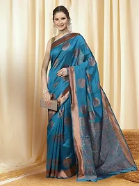 Stylish Art Silk Jacquard Saree with Blouse piece For Women-thumb1