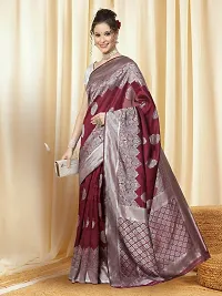 Stylish Art Silk Jacquard Saree with Blouse piece For Women-thumb1