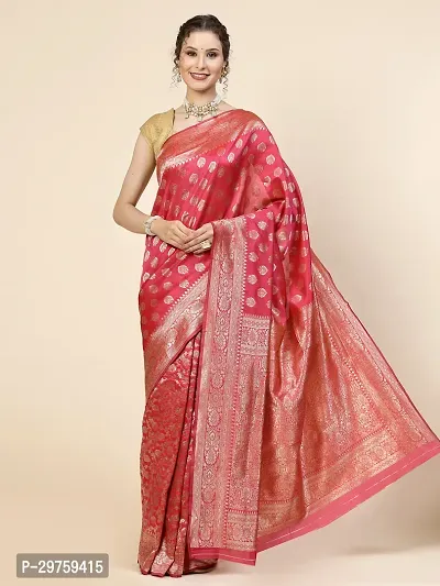 Stylish Art Silk Jacquard Saree with Blouse piece For Women