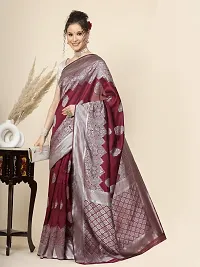 Stylish Art Silk Jacquard Saree with Blouse piece For Women-thumb1