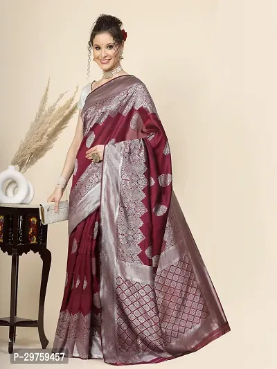 Stylish Art Silk Jacquard Saree with Blouse piece For Women-thumb2