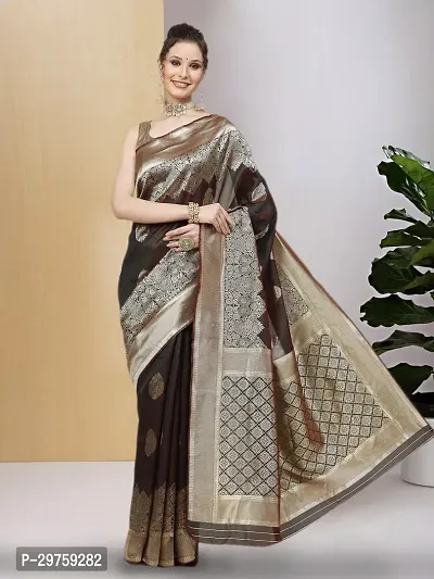 Stylish Art Silk Jacquard Saree with Blouse piece For Women-thumb0