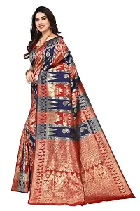 Women Art Silk Woven Design Saree with Blouse piece-thumb3