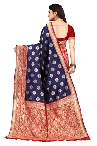 Beautiful Banarasi Silk Woven Design Saree with Blouse Piece For Women-thumb1