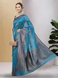 Stylish Art Silk Jacquard Saree with Blouse piece For Women-thumb1