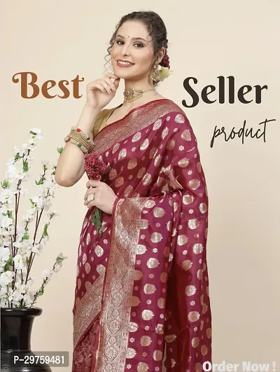 Stylish Art Silk Jacquard Saree with Blouse piece For Women-thumb3