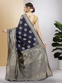 Stylish Art Silk Jacquard Saree with Blouse piece For Women-thumb2