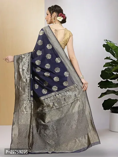 Stylish Art Silk Jacquard Saree with Blouse piece For Women-thumb3