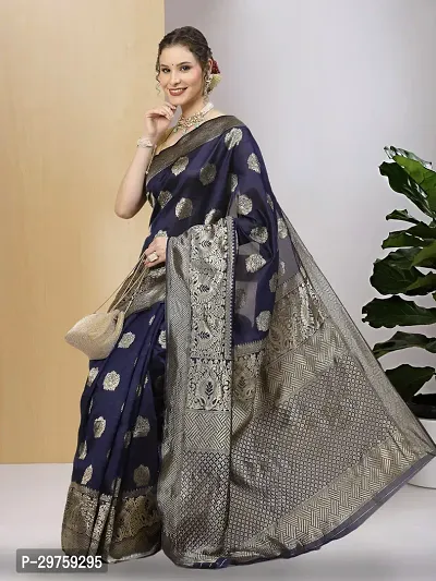 Stylish Art Silk Jacquard Saree with Blouse piece For Women-thumb2