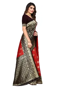 Beautiful Banarasi Silk Woven Design Saree with Blouse Piece For Women-thumb2