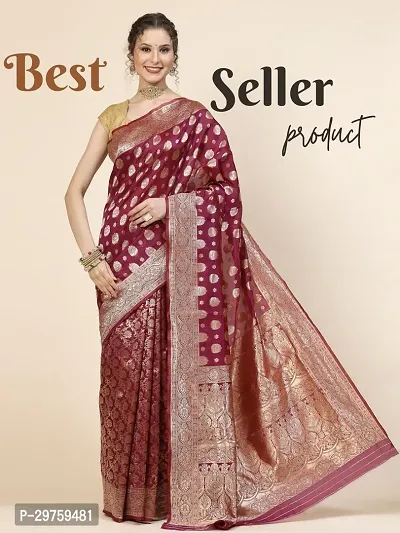 Stylish Art Silk Jacquard Saree with Blouse piece For Women-thumb0