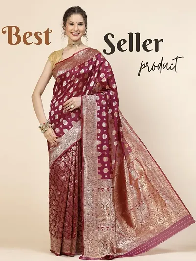 Classic Silk Blend Jacquard Saree with Blouse piece