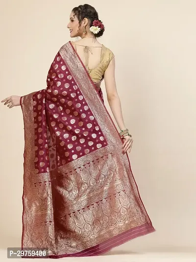 Stylish Art Silk Jacquard Saree with Blouse piece For Women-thumb3