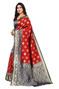 Beautiful Banarasi Silk Woven Design Saree with Blouse Piece For Women-thumb2