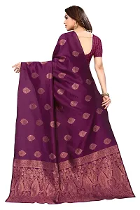 Stylish Women Cotton Silk Purple Jacquard Saree with Blouse piece-thumb3